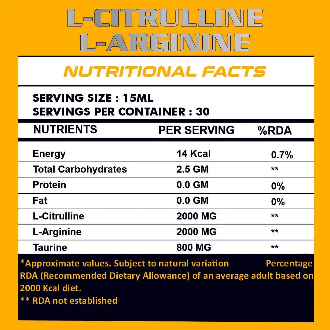 Liquid L- Citrulline + L- Arginine + Taurine - Image 5