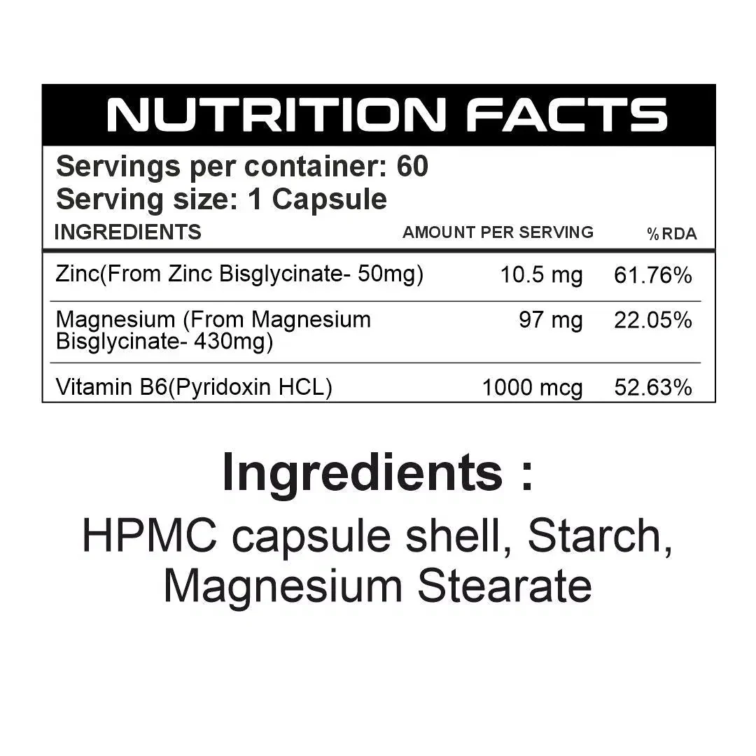ZMA – Advanced Night Recovery Formula (60 Veg Capsules) - Image 6